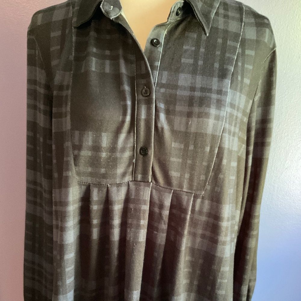 Black and Blue Plaid Tunic Top size 1X